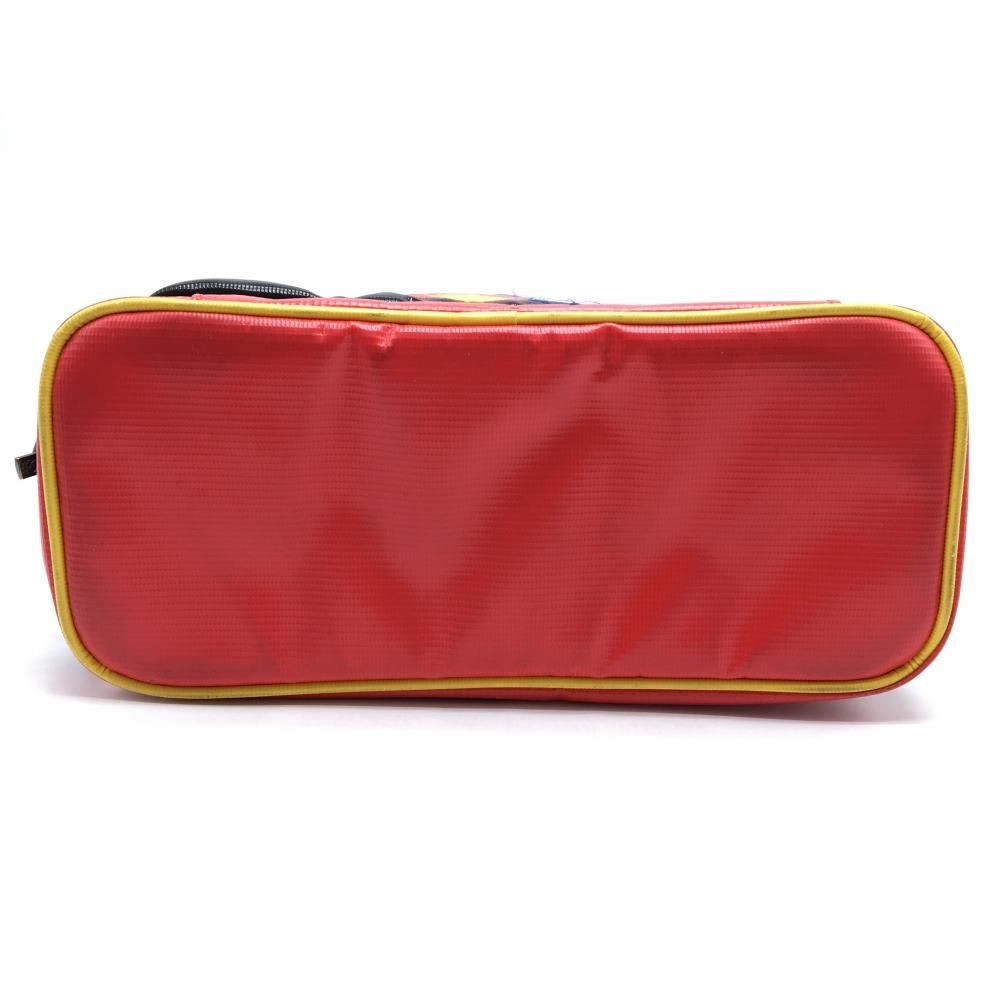 美品】ラッセルノ 二層式カートバッグ レッド×黒×イエロー ルチャ 内外