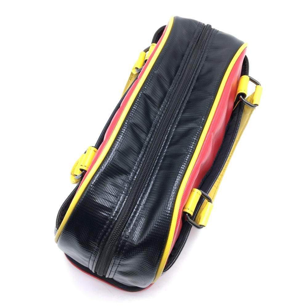 美品】ラッセルノ 二層式カートバッグ レッド×黒×イエロー ルチャ 内外