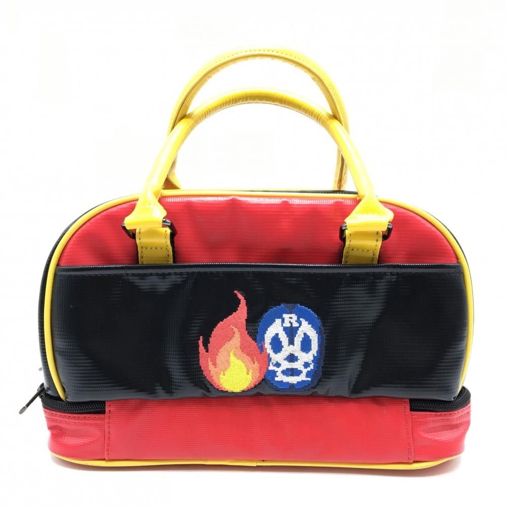 新品 Russeluno ラッセルノ ルチャ ベルクロ カートバック 美品】ラッセルノ 二層式カートバッグ レッド×黒×イエロー ルチャ 内外