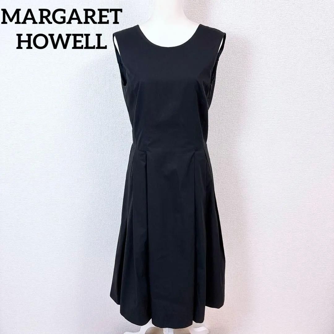マーガレットハウレット Aラインフ ギャザーノースリーブワンピース