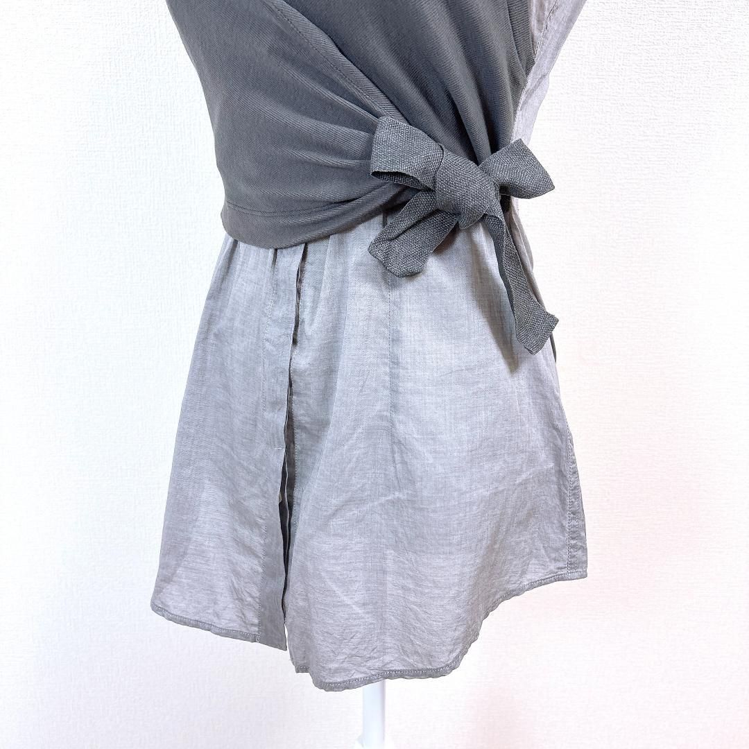 【美品】ブルネロクチネリ モニーレ ノースリーブブラウス M グレー 美品】ブルネロクチネリ モニーレ ノースリーブブラウス M グレー