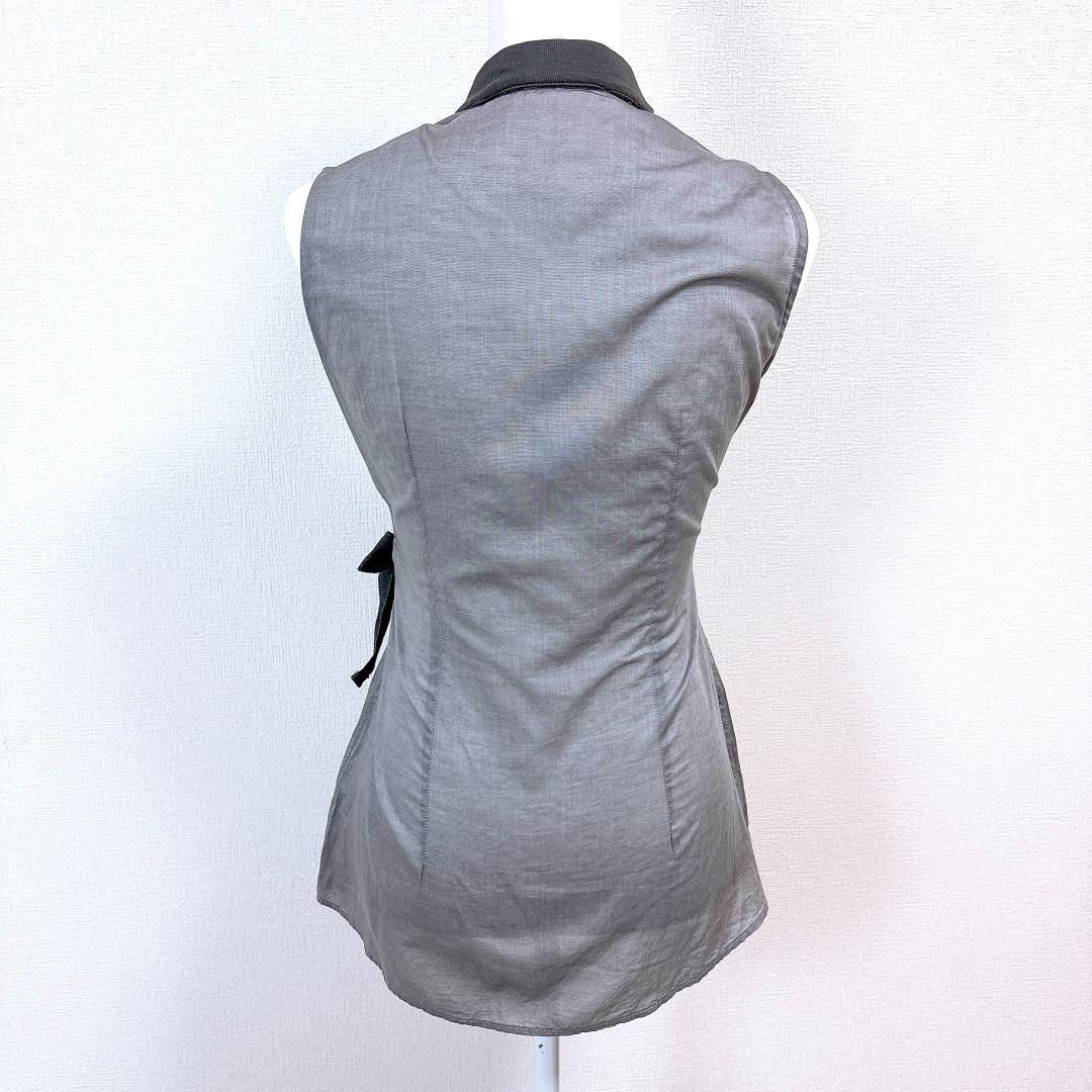 美品】ブルネロクチネリ モニーレ ノースリーブブラウス M グレー 