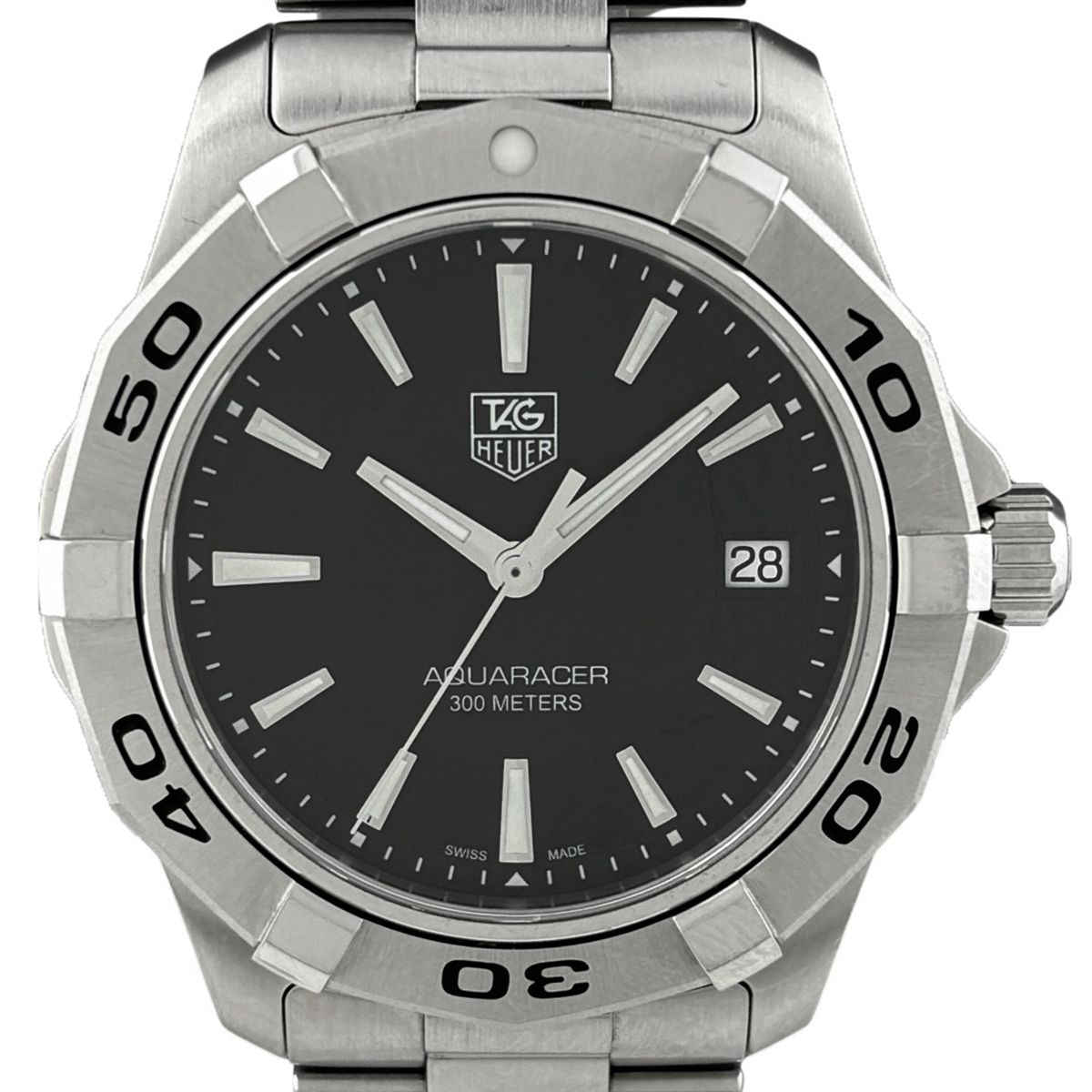 タグホイヤー TAG HEUER アクアレーサー WAP 1110 腕時計 SS クォーツ ブラック メンズ