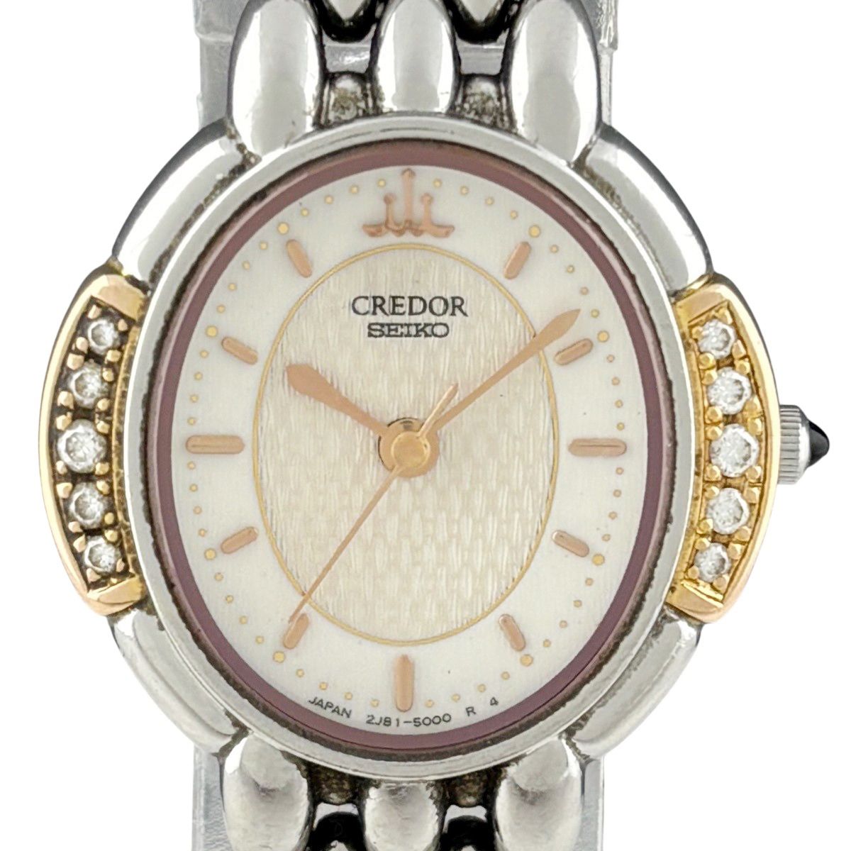 セイコー SEIKO クレドール 2 J 81 5000 腕時計 SS YG ダイヤモンド クォーツ レディース