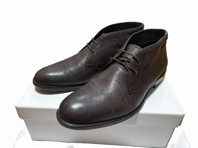 キャサリンハムネットロンドン HAMNETT LONDON レザー チャッカブーツ DB 26 5 cm メンズ