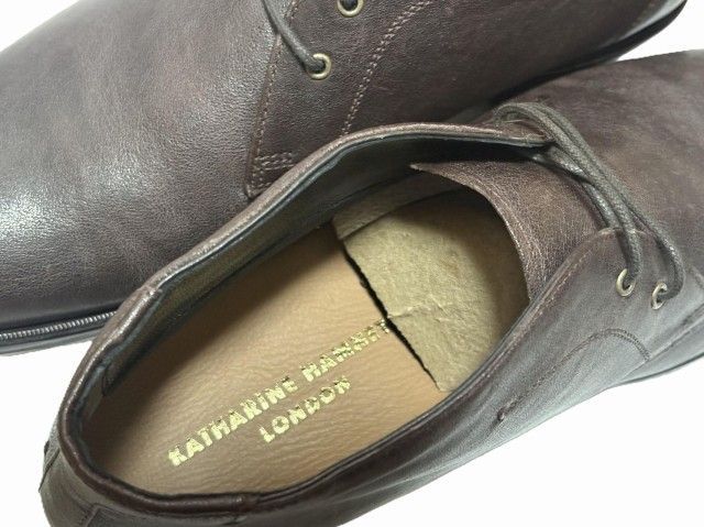  キャサリンハムネットロンドン HAMNETT LONDON レザー チャッカブーツ DB 26 5 cm メンズ チャッカブーツ ブーツ 革靴