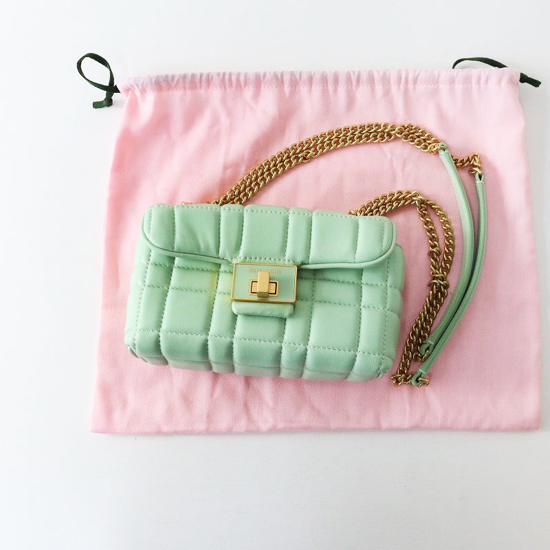 ケイトスペード kate spade エブリン キルテッド スモール ショルダー クロスボディバッグ ミントグリーン ラムスキン