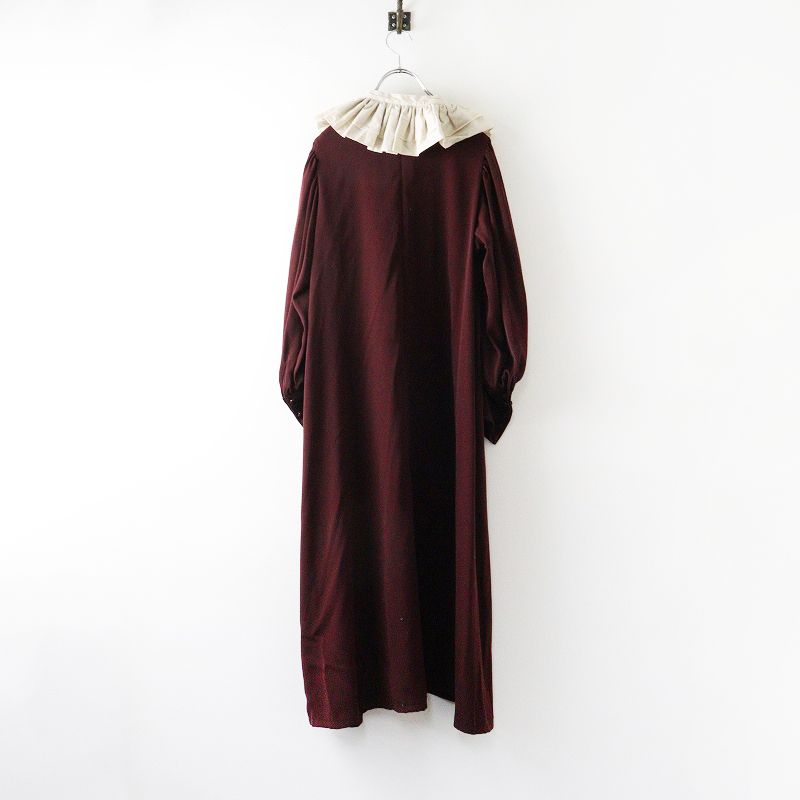 マダマダ madder madder ギャザー付け襟 ワンピース ｜レッド系