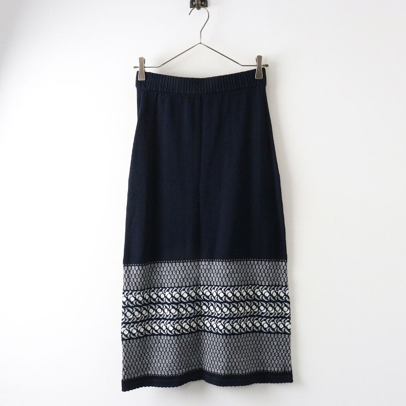 ♥ 保管品 定価1 3万 2025 AW ほぼ日 三國万里子 marikomikuni fruitage ジャガードニットスカート F ノアール┃