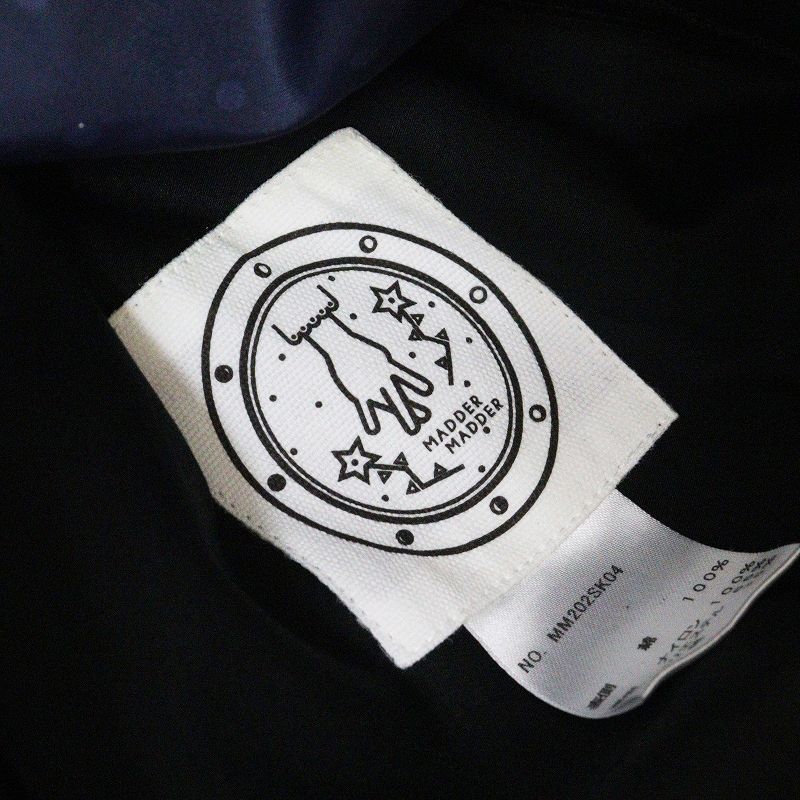  マダマダ madder reversible skirt リバーシブルスカート ネイビー ブラック ドット 2 WAY プリーツ その他 その他