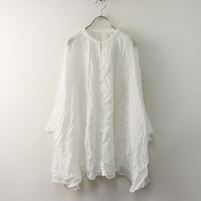 2024SS ネストローブ nest Robe リネンガーゼギャザースリーブブラウス