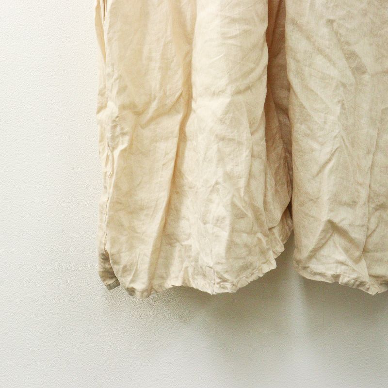  ネストローブ nest Robe リネンバンドカラーシャツワンピース F ベージュ ギャザー ドレス フ その他 その他