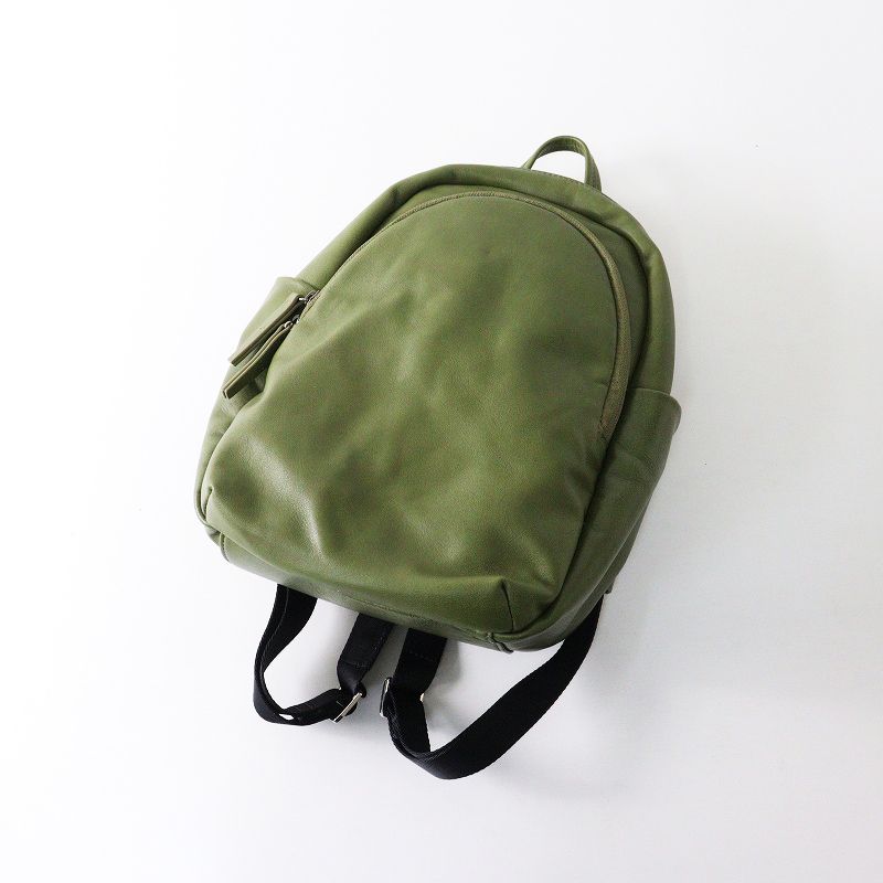 未使用 ボックス21 box21 本革リュックサック ｜グリーン デイパック