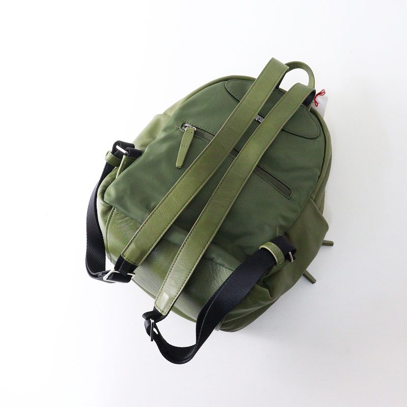 未使用 ボックス21 box21 本革リュックサック ｜グリーン デイパック