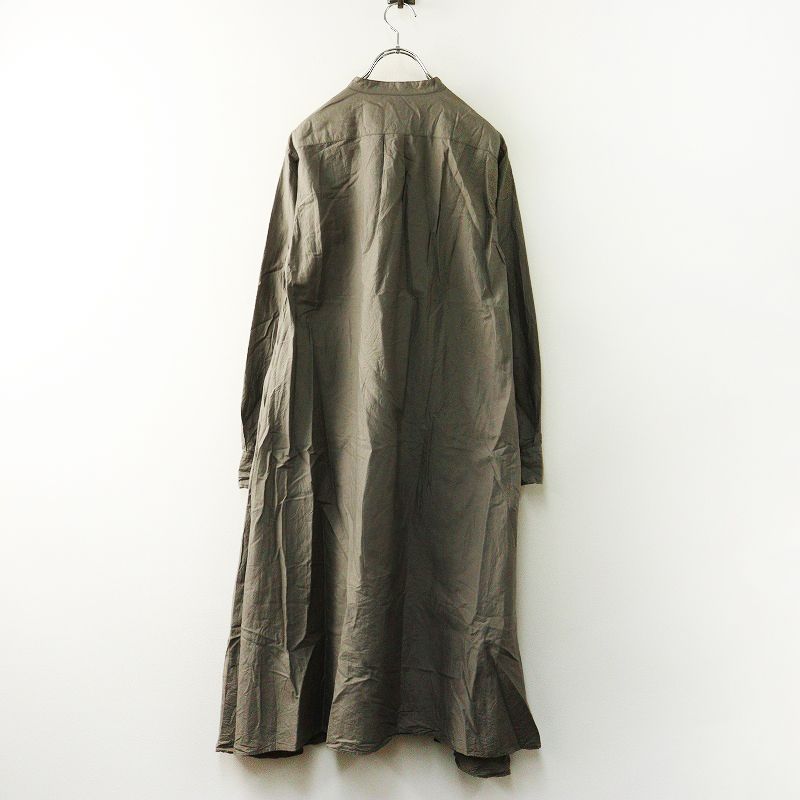 トゥジュー コットン シルク バンドカラー シャツ ワンピース F グレージュ系 トップス Aライン