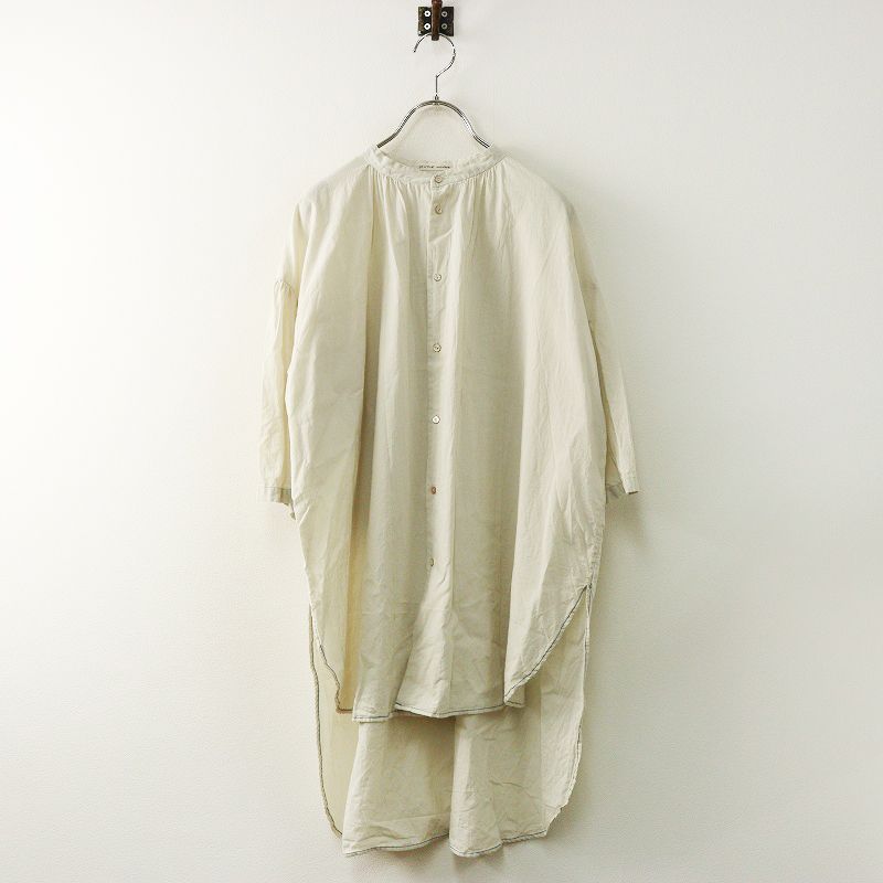 2025 パラスパレス ヌメ pal las palace nume コットンギャザーバンドカラーシャツ キナリ ブラウス ワイド チュニック
