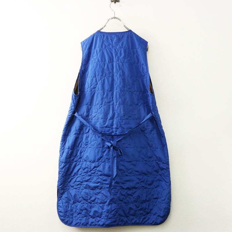 マーブルシュッドのキルティングベスト 2022AW マーブルシュッド marble SUD Bearキルト Long Vest‖ブルー