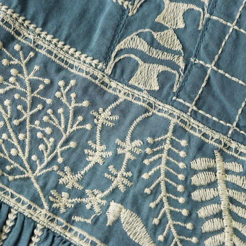 完売品 マーブルシュッド ロングワンピース 刺繍 2022MS マーブルシュッド marble SUD EMB Angelfish 刺繍ギャザー