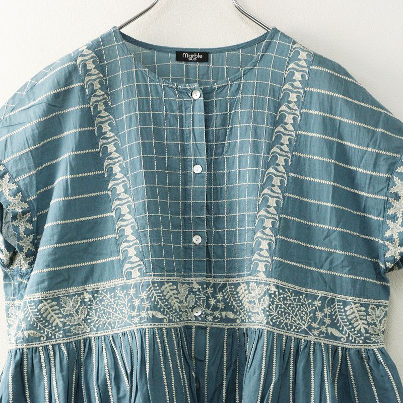 2022MS マーブルシュッド marble SUD EMB Angelfish 刺繍ギャザー