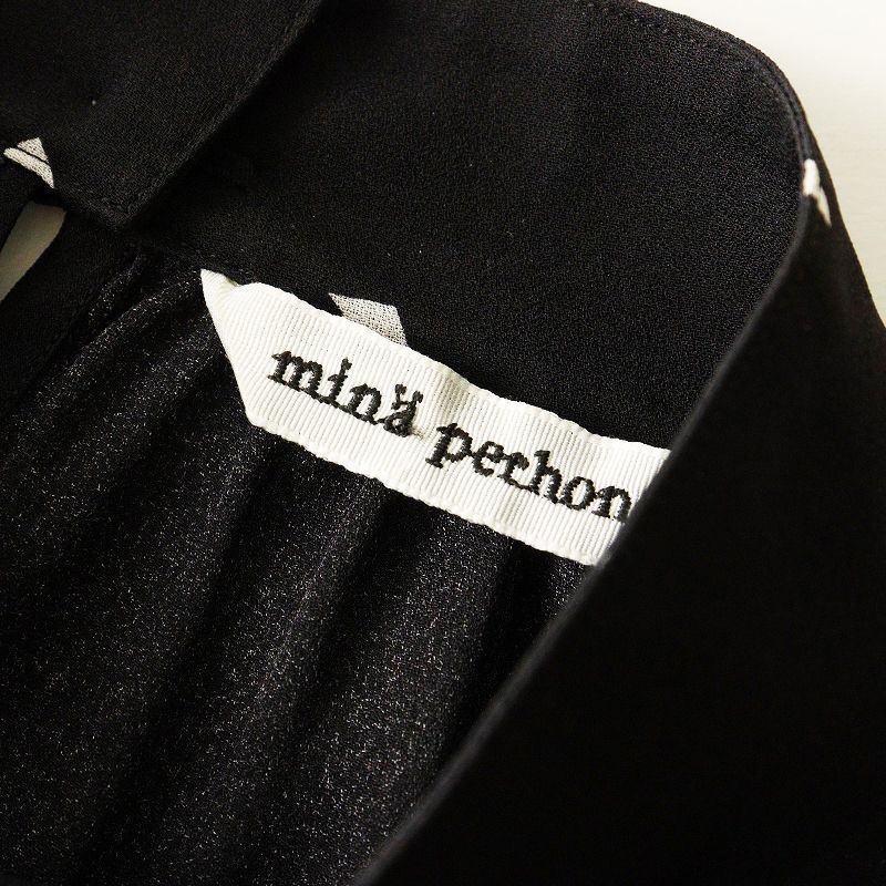  定価11 5万 2025 AW ミナペルホネンmina perhonen star snow シルクギャザーロングワンピース 36 ブラック┃ドレス その他 その他