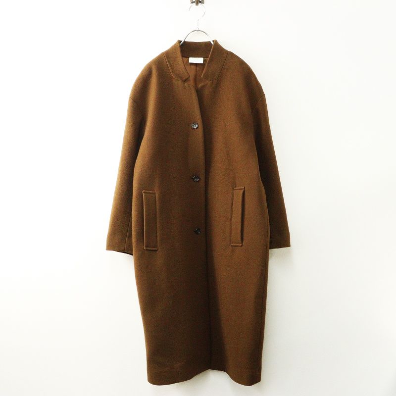 ユニ yuni ウールスタンドカラーコート F ブラウン ロング ジャケット アンビデックス