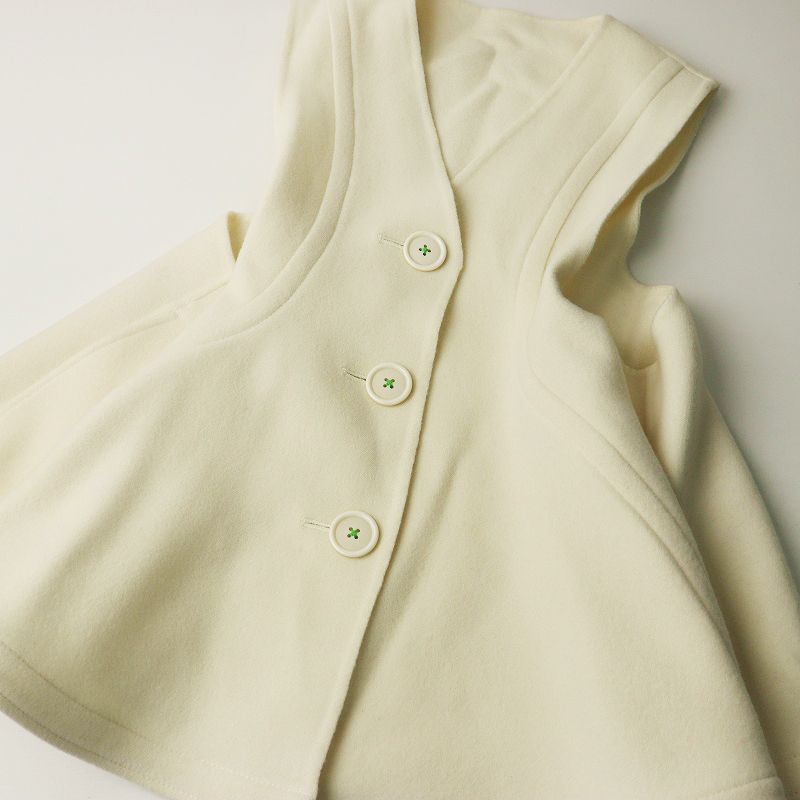  定価55000円 2025 AW エンフォルド ENFOLD フリースメルトン シーム立体ベスト 38 ホワイト┃羽織 ハオリ 防災グッズ 登山用品 アウトドア