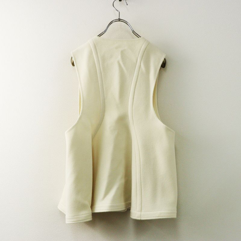 定価55000円 2025 AW エンフォルド ENFOLD フリースメルトン シーム立体ベスト 38 ホワイト┃羽織 ハオリ