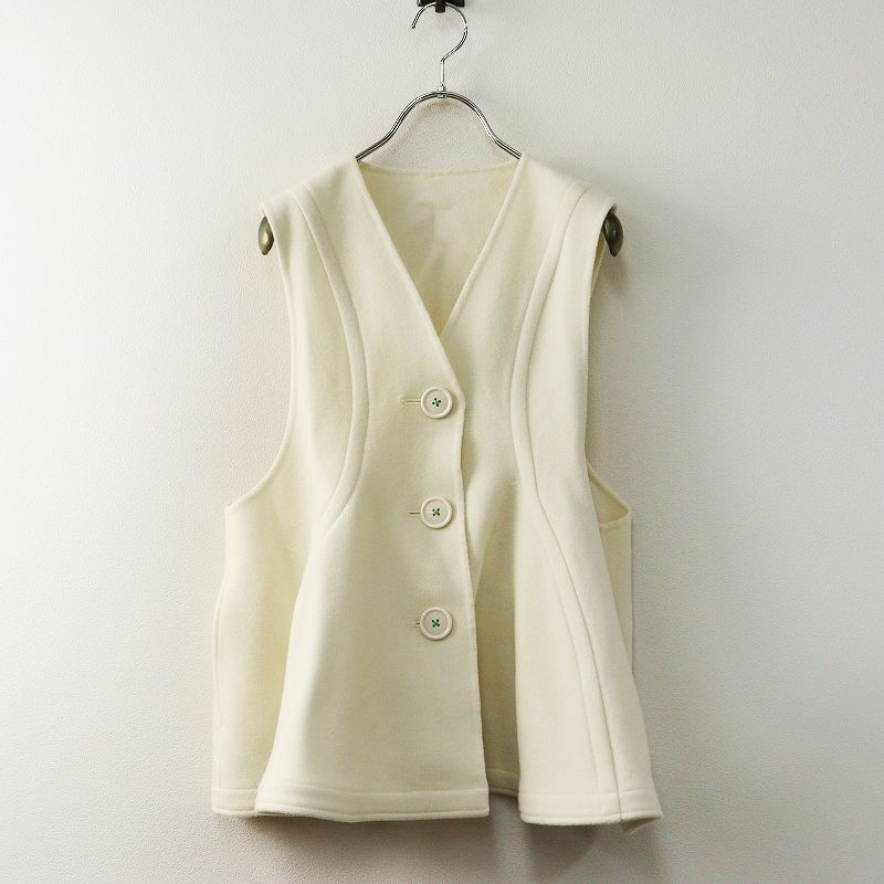 定価55000円 2025 AW エンフォルド ENFOLD フリースメルトン シーム立体ベスト 38 ホワイト┃羽織 ハオリ