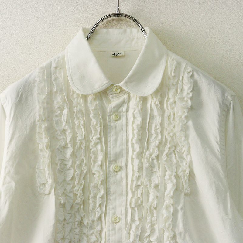 美品 45r フォーティーファイブアール 長袖シャツ 2 白 コットン 日本製 美品 45r フォーティーファイブアール 長袖シャツ 2 白 コットン 日本製