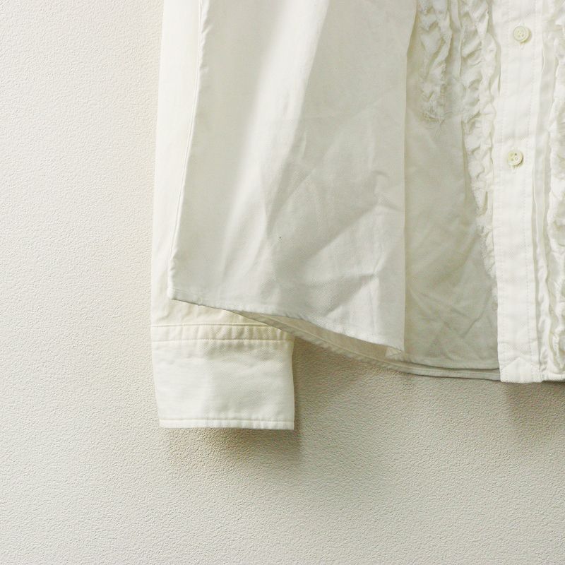 美品 45r フォーティーファイブアール 長袖シャツ 2 白 コットン 日本製 美品 45r フォーティーファイブアール 長袖シャツ 2 白 コットン 日本製
