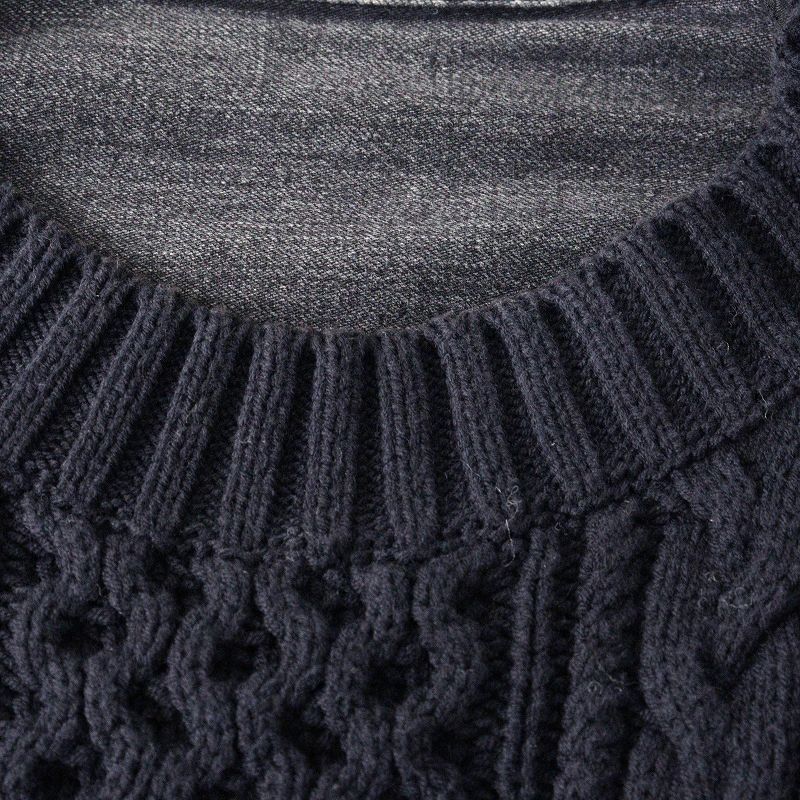 2021SS サカイ sacai ケーブルニットxデニムドッキングプルオーバー 3