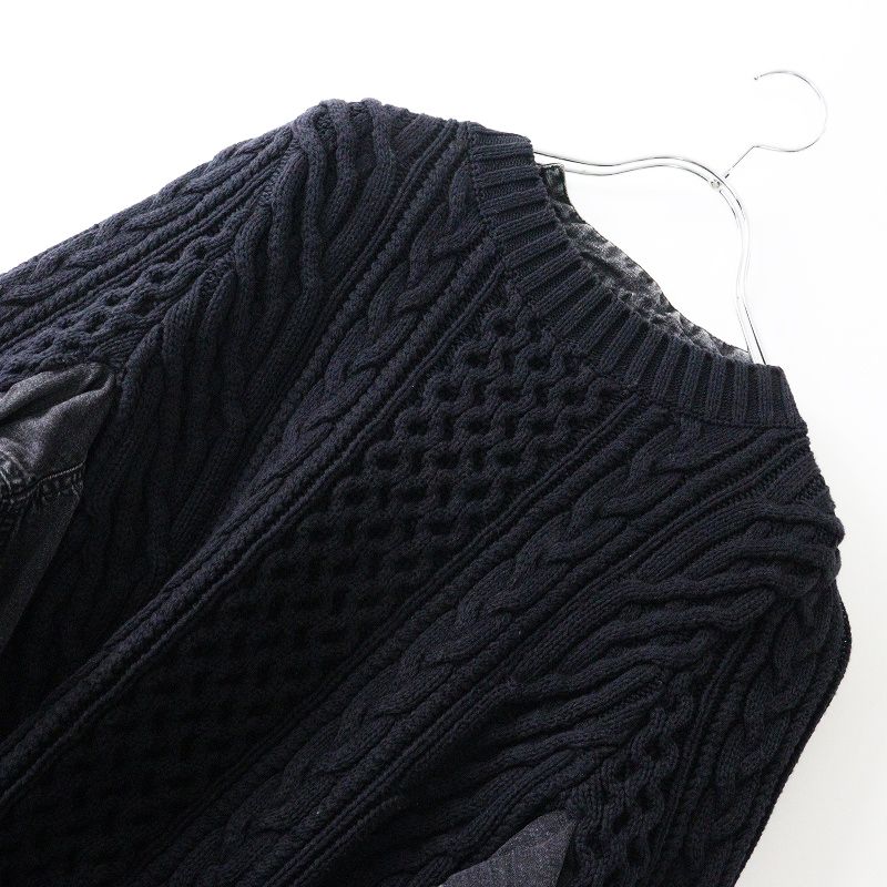 2021SS サカイ sacai ケーブルニットxデニムドッキングプルオーバー 3