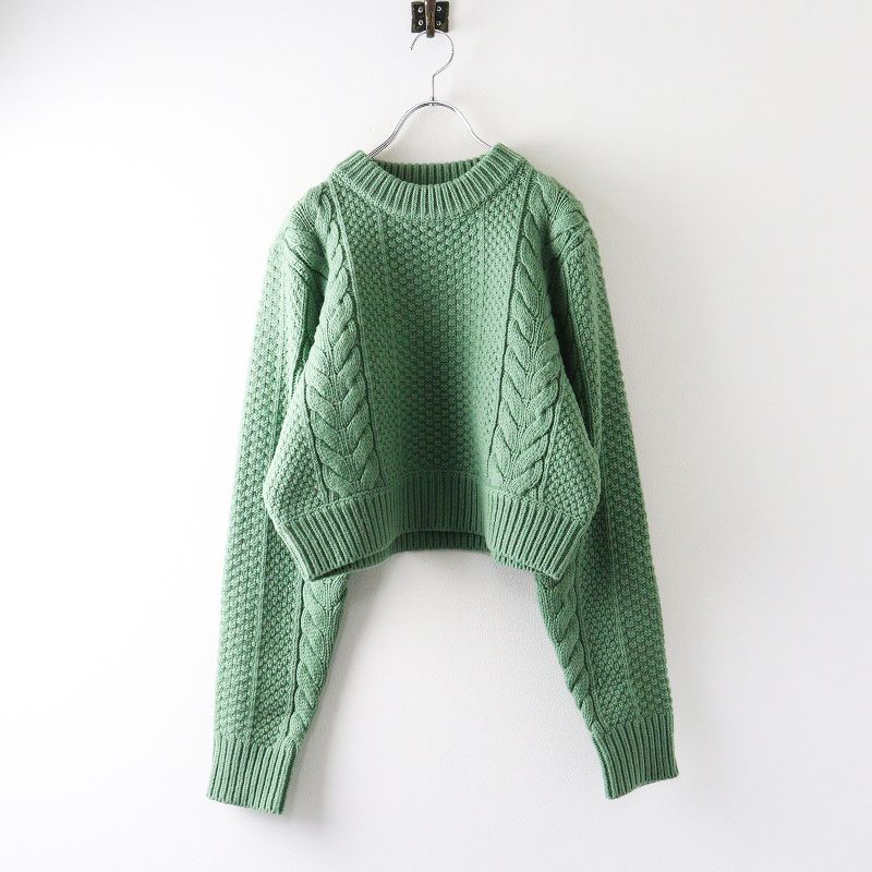 未使用 クラネ CLANE TINY CABLE KNIT TOPS 2＼グリーン ケーブルニット トップス セーター ウール【2400014759266】 CLANE（クラネ）の「TINY CABLE KNIT TOPS（ニット/セーター）」 - WEAR