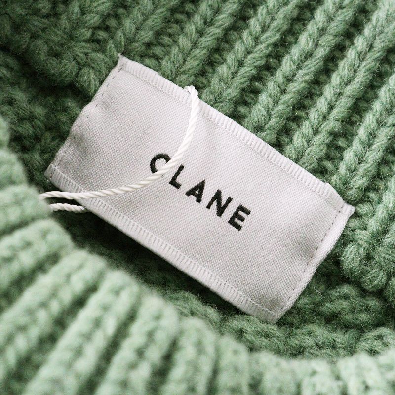未使用 クラネ CLANE TINY CABLE KNIT TOPS 2＼グリーン ケーブル