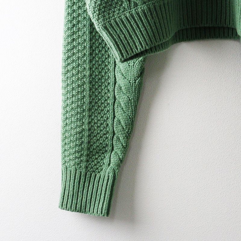 未使用 クラネ CLANE TINY CABLE KNIT TOPS 2＼グリーン ケーブルニット トップス セーター ウール【2400014759266】 未使用 クラネ CLANE TINY CABLE KNIT TOPS 2＼グリーン ケーブル