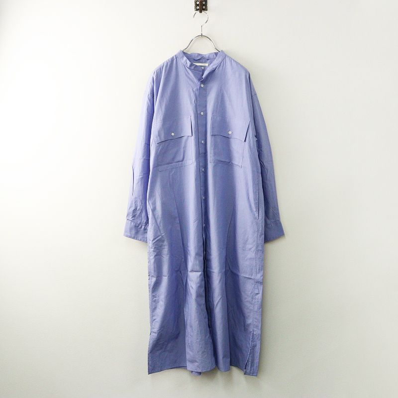 定価3 7万 2025 FW ブラームス blurhms Chambray Officer Dress シャンブレーオフィサードレス 0 ブルー┃ロング