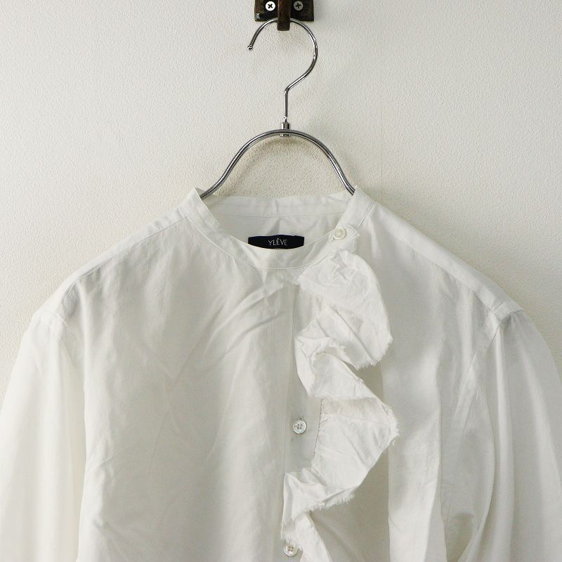 定価4.1万 2024SS イレーヴ YLEVE COTTON LAWN RUFFLED BL コットン 