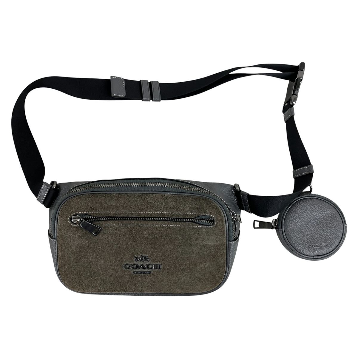 COACH コーチ CP 084 スエード レザー ベルトバッグ コインケース付き ワンショルダー バックパック ウエスト ボディバッグ