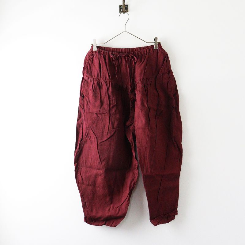 ♥ ガーゼ Gauze ＃クリムトパンツ F バーガンディ レッド系 ボトムス テーパード ワイド