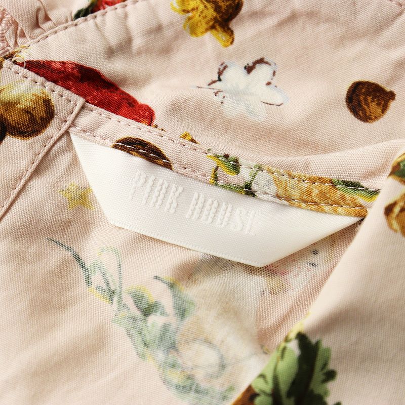  2025 AW ピンクハウス PINK HOUSE ウィンターフォレストトリートプリントミディワンピース ピンク┃リス りす ドレス その他 その他