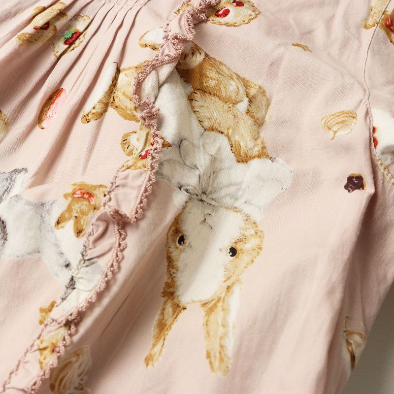  2025 ピンクハウス PINK HOUSE クッキーラビッツプリントフード付きミディワンピース┃ピンク ウサギ うさぎ その他 その他