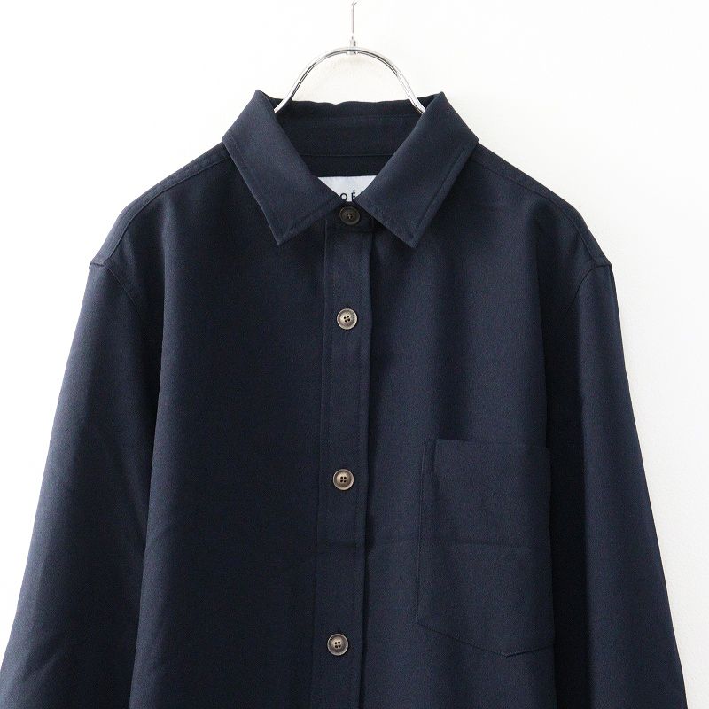 2025SS ソージュ SOEJU ソフトオックスシャツワンピース M｜ネイビー