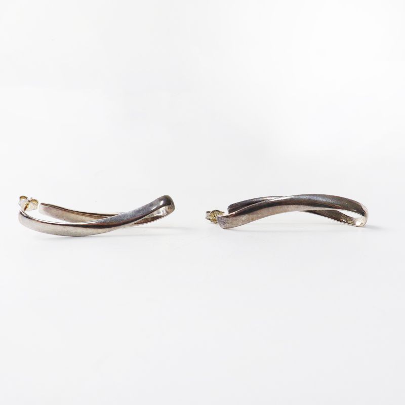 ブランイリス blanc iris シルバー ロング ツイスト ピアス ｜シルバー