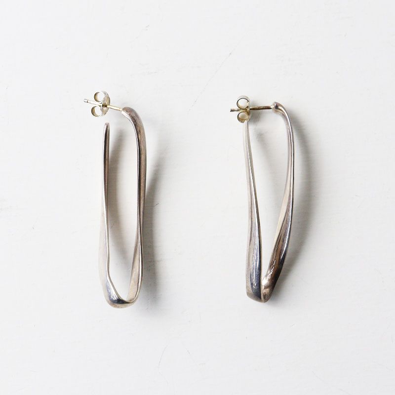 ブランイリス blanc iris シルバー ロング ツイスト ピアス ｜シルバー