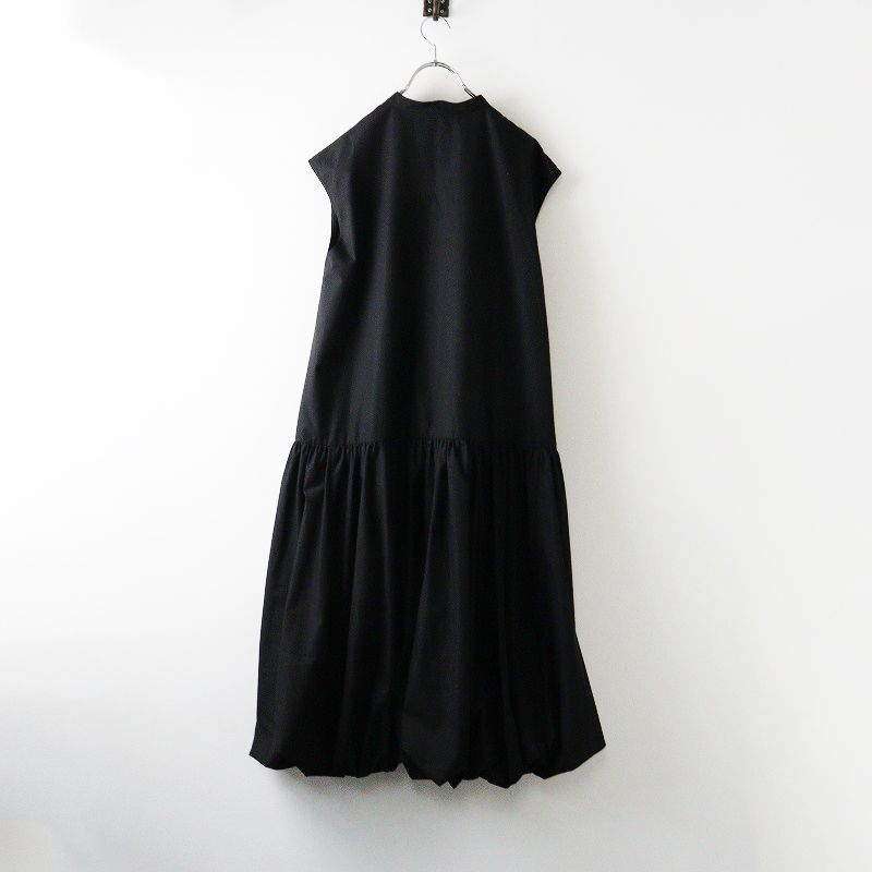 bow a ボウエー STAND COLLAR BALLOON ONE PIECE スタンドカラーバルーンワンピース M ブラック┃黒 ドレス