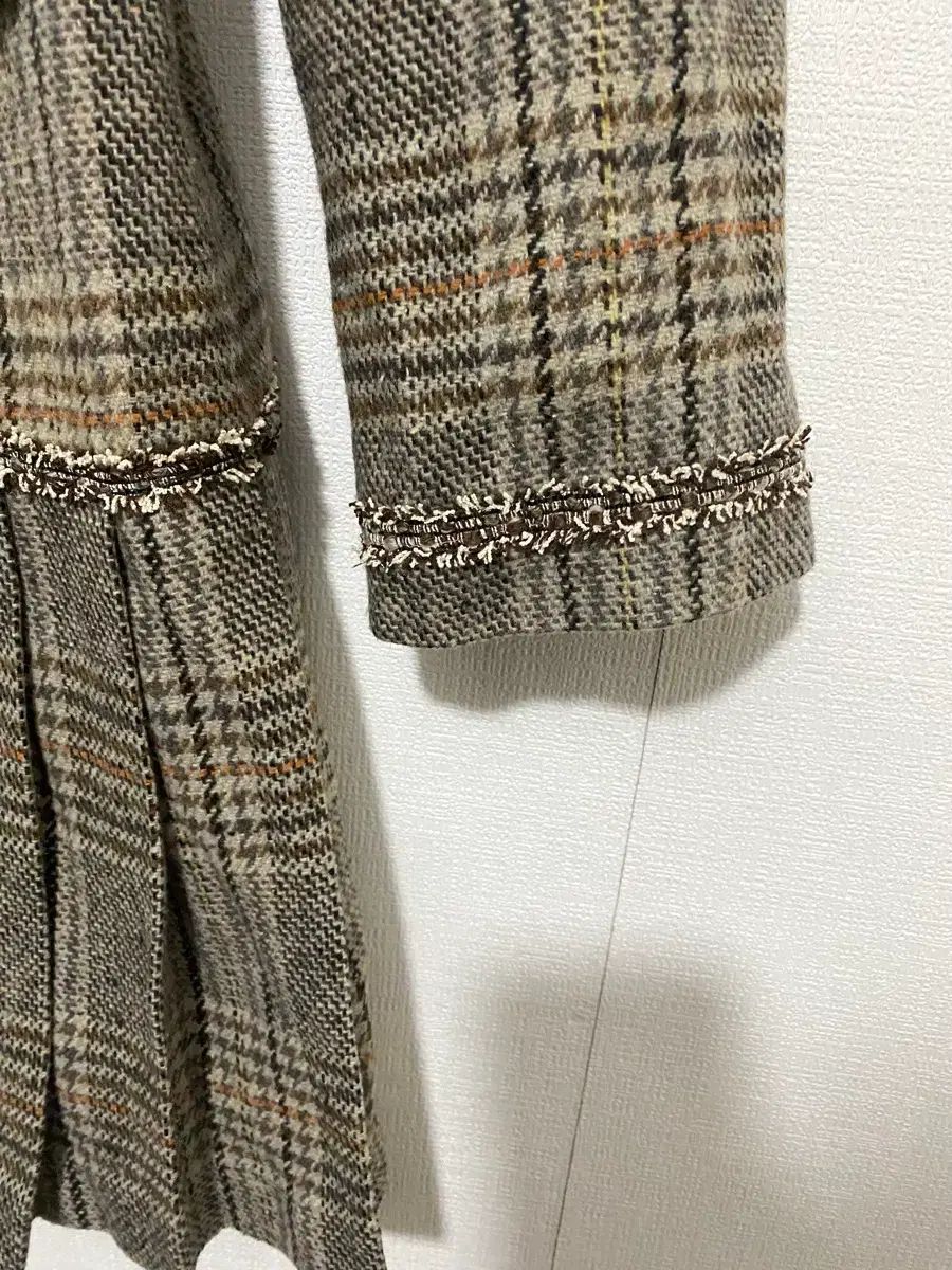  1204 ライナートウィード ONE PIECE ブラウン 長袖 七分袖 ひざ丈ワンピース