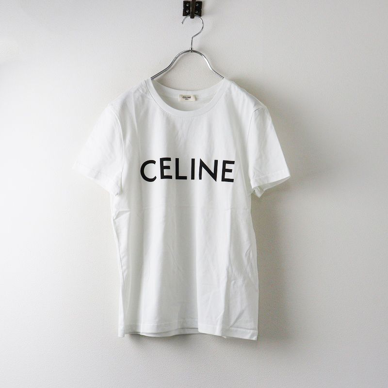 ♥ セリーヌ CELINE エディ期 Logo T Shirt ロゴプリント コットン半袖Tシャツ S ホワイト┃ポルトガル製