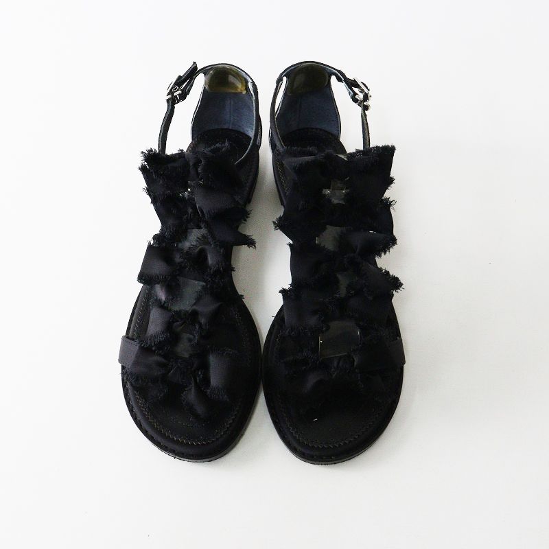 TSURU by MARIKO OIKAWA ブラックリボンデザイン ミュール TSURU by Mariko Oikawa（ツルバイマリコオイカワ）の「TSURU by