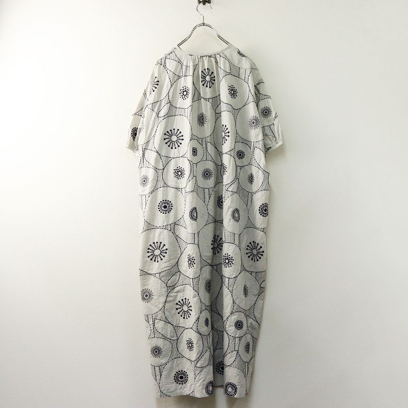 2025 MS マーブルシュッド marble SUD EMB 金子みすゞ わらい ワンピース ライトグレー┃ドレス ロング 刺繍