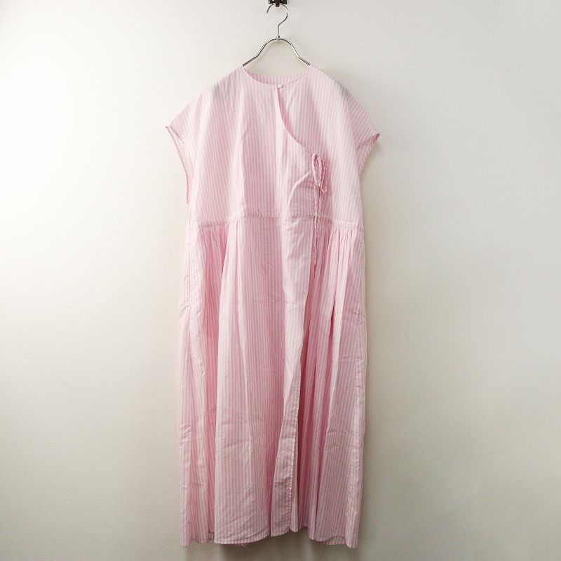 定2 1万 2025 SS コンジェペイエ conges payes Kanocoさんコラボ カシュクールワンピース F ピンクストライプ┃